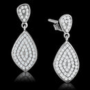 Silver Drop Earrings TS325 Rhodium 925 Sterling Silver Earrings with CZ