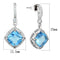 Silver Drop Earrings TS438 Rhodium 925 Sterling Silver Earrings with Synthetic