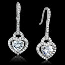 Silver Drop Earrings TS439 Rhodium 925 Sterling Silver Earrings with CZ