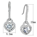 Silver Drop Earrings TS439 Rhodium 925 Sterling Silver Earrings with CZ