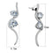 Silver Drop Earrings TS441 Rhodium 925 Sterling Silver Earrings with CZ