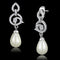 Silver Drop Earrings TS480 Rhodium 925 Sterling Silver Earrings with Synthetic