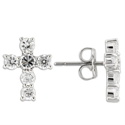 Silver Earrings Silver Earrings For Women 0W155 Rhodium 925 Sterling Silver Earrings Alamode Fashion Jewelry Outlet