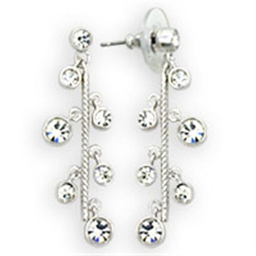 Silver Earrings For Women 36409 - 925 Sterling Silver Earrings with Crystal