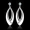 Silver Earrings TS054 Rhodium 925 Sterling Silver Earrings with CZ