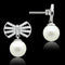 Silver Earrings TS063 Rhodium 925 Sterling Silver Earrings with Synthetic