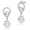 Silver Earrings TS065 Rhodium 925 Sterling Silver Earrings with Synthetic