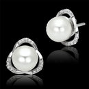 Silver Earrings TS066 Rhodium 925 Sterling Silver Earrings with Synthetic