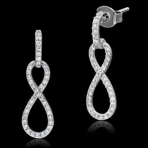 Silver Earrings TS067 Rhodium 925 Sterling Silver Earrings with CZ