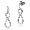 Silver Earrings TS067 Rhodium 925 Sterling Silver Earrings with CZ