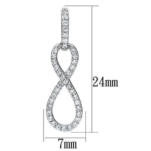 Silver Earrings TS067 Rhodium 925 Sterling Silver Earrings with CZ