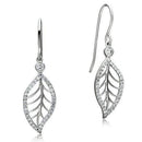 Silver Earrings Silver Earrings TS068 Rhodium 925 Sterling Silver Earrings with CZ Alamode Fashion Jewelry Outlet