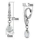Silver Earrings Silver Earrings TS159 Rhodium 925 Sterling Silver Earrings with CZ Alamode Fashion Jewelry Outlet