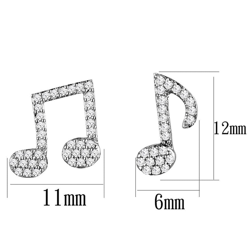 Silver Earrings Silver Earrings TS285 Rhodium 925 Sterling Silver Earrings with CZ Alamode Fashion Jewelry Outlet