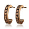 Silver Hoop Earrings 3W1140 Coffee light Brass Earrings with Crystal