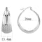 Silver Hoop Earrings 3W1396 Rhodium Brass Earrings