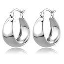 Silver Hoop Earrings 3W1402 Rhodium Brass Earrings
