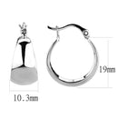 Silver Hoop Earrings 3W1402 Rhodium Brass Earrings