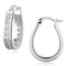 Silver Hoop Earrings 3W625 Rhodium Brass Earrings with AAA Grade CZ