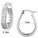 Silver Hoop Earrings 3W625 Rhodium Brass Earrings with AAA Grade CZ