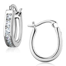 Silver Hoop Earrings 3W627 Rhodium Brass Earrings with AAA Grade CZ