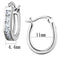 Silver Hoop Earrings 3W627 Rhodium Brass Earrings with AAA Grade CZ