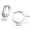 Silver Hoop Earrings 3W660 Rhodium Brass Earrings with AAA Grade CZ