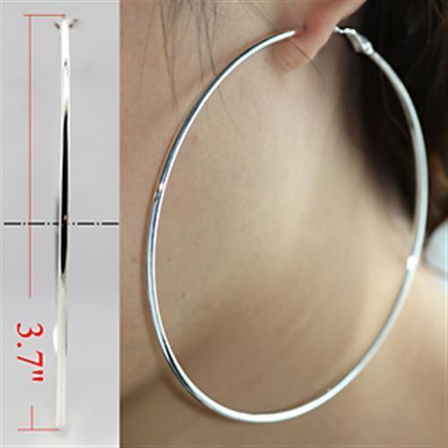 Silver Earrings Silver Hoop Earrings LO771 Silver Brass Earrings Alamode Fashion Jewelry Outlet