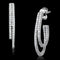 Silver Hoop Earrings TS293 Rhodium 925 Sterling Silver Earrings with CZ