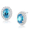 Silver Stud Earrings 3W1369 Rhodium 925 Sterling Silver Earrings in London Blue