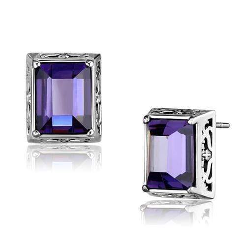 Silver Stud Earrings TK2636 Stainless Steel Earrings with AAA Grade CZ