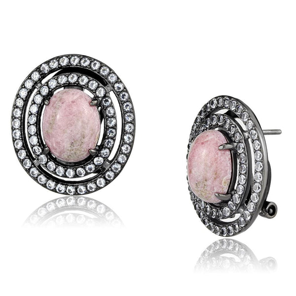 Silver Stud Earrings TK2822 Stainless Steel Earrings with Semi-Precious