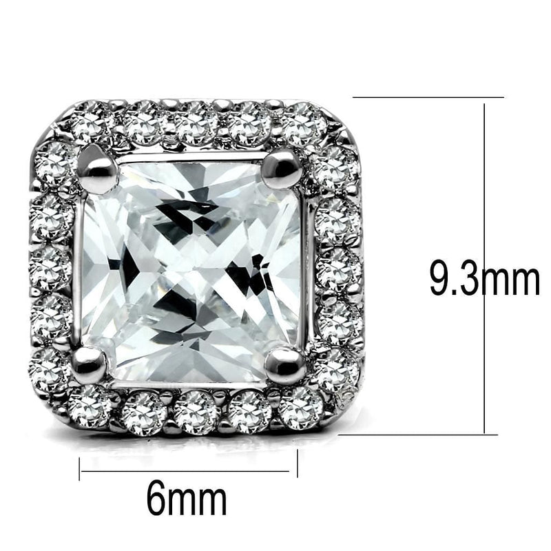 Silver Stud Earrings TK2881 Stainless Steel Earrings with AAA Grade CZ