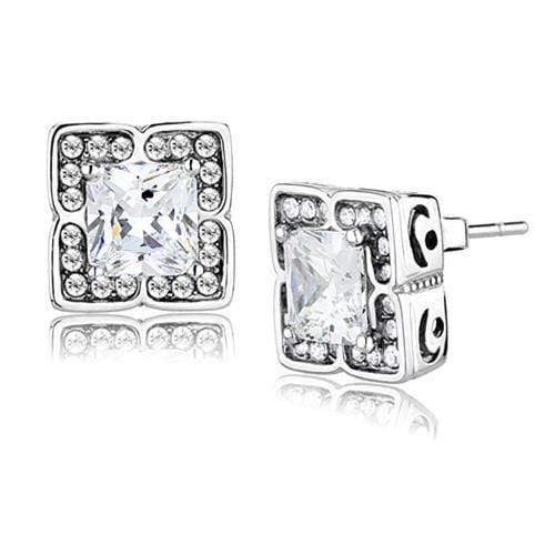 Silver Stud Earrings TK3157 Stainless Steel Earrings with AAA Grade CZ