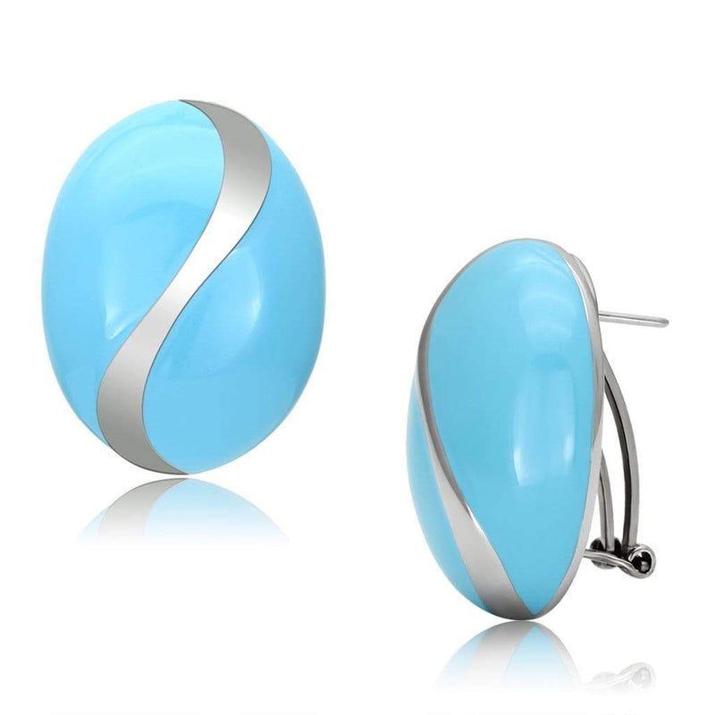 Silver Stud Earrings TK892 Stainless Steel Earrings with Epoxy