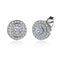 Silver Earrings Simple Shiny Zircon Three Circles Plate Sterling Silver Stud Earrings TIY
