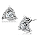 Silver Earrings Statement Earrings DA328 No Plating Stainless Steel Earrings with CZ Alamode Fashion Jewelry Outlet