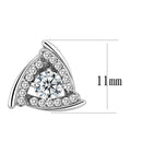 Silver Earrings Statement Earrings DA328 No Plating Stainless Steel Earrings with CZ Alamode Fashion Jewelry Outlet