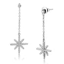 Silver Earrings Statement Earrings DA329 No Plating Stainless Steel Earrings with CZ Alamode Fashion Jewelry Outlet