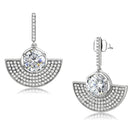 Silver Earrings Statement Earrings DA334 No Plating Stainless Steel Earrings with CZ Alamode Fashion Jewelry Outlet