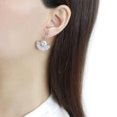 Silver Earrings Statement Earrings DA334 No Plating Stainless Steel Earrings with CZ Alamode Fashion Jewelry Outlet