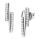 Silver Earrings Statement Earrings DA369 Stainless Steel Earrings with AAA Grade CZ Alamode Fashion Jewelry Outlet