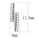 Silver Earrings Statement Earrings DA369 Stainless Steel Earrings with AAA Grade CZ Alamode Fashion Jewelry Outlet