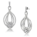 Silver Earrings Statement Earrings DA374 Stainless Steel Earrings with AAA Grade CZ Alamode Fashion Jewelry Outlet