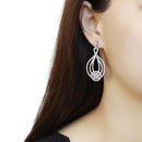 Silver Earrings Statement Earrings DA374 Stainless Steel Earrings with AAA Grade CZ Alamode Fashion Jewelry Outlet