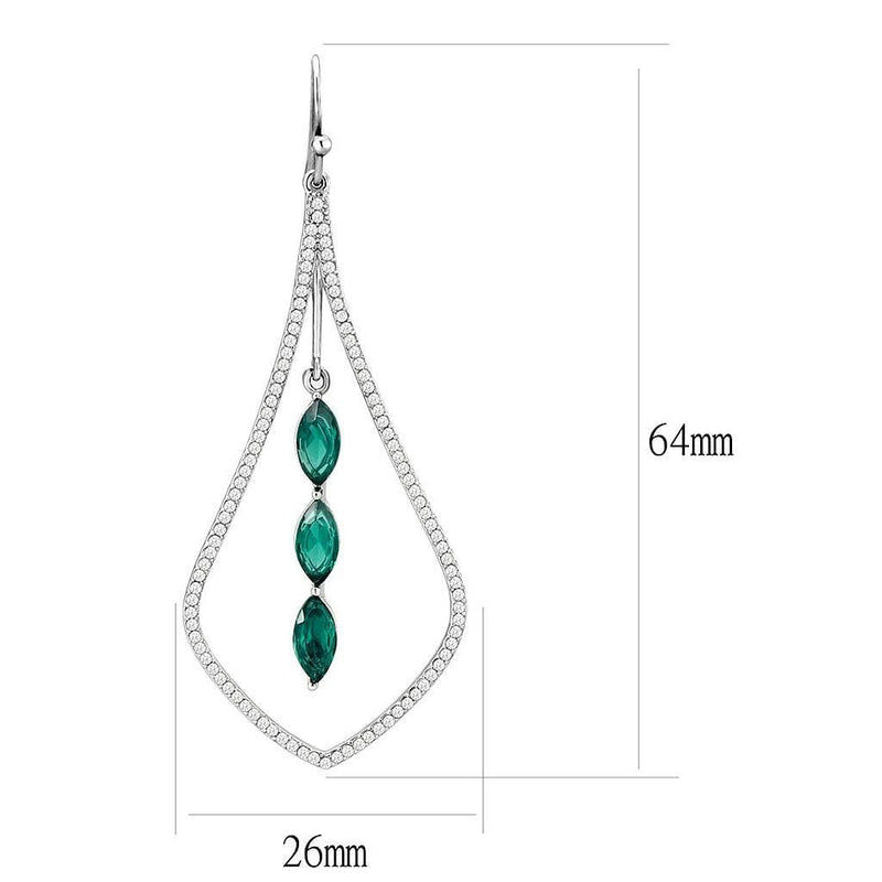 Silver Earrings Statement Earrings DA376 Stainless Steel Earrings with Synthetic Alamode Fashion Jewelry Outlet