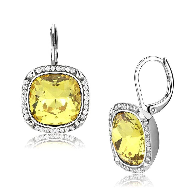 Silver Earrings Statement Earrings DA379 Stainless Steel Earrings with Top Grade Crystal Alamode Fashion Jewelry Outlet