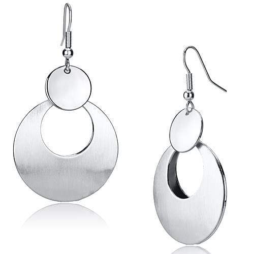 Statement Earrings LO2657 Matte Rhodium & Rhodium Iron Earrings