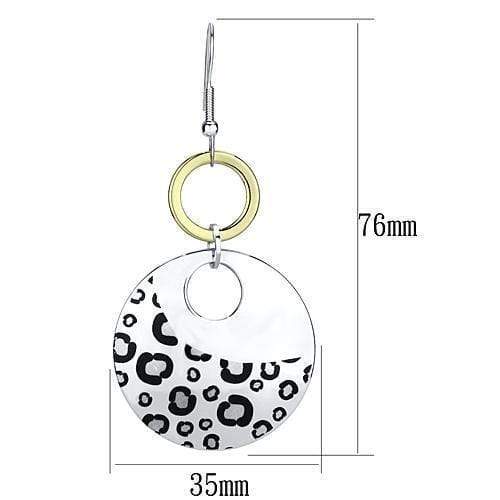 Statement Earrings LO2699 Reverse Two-Tone Iron Earrings with Epoxy