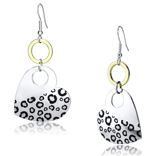 Statement Earrings LO2700 Reverse Two-Tone Iron Earrings with Epoxy